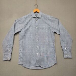 Kenneth‎ Cole Awearness Men's Blue Non-Iron Slim Fit Dress Shirt Size 15.5-34/35